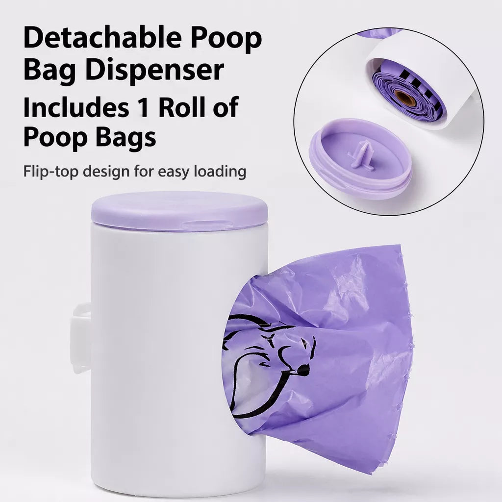 Retractable Dog Leash with Waste Bag Dispenser