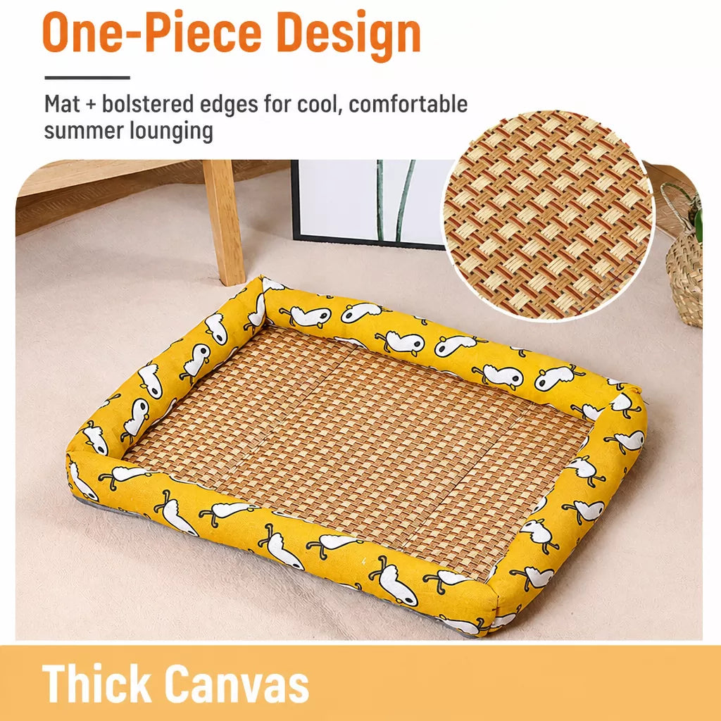 Year-Round Woven Pet Bed Mat for Dogs & Cats