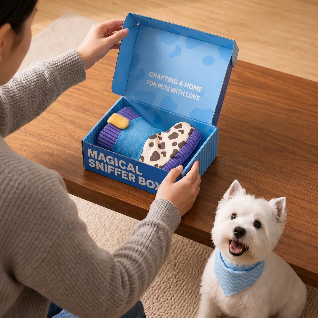 Dog Boot-Shaped Snuffle Toy with Treat Pockets and Squeaker