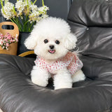 Red Polka-Dot Pet Dress with Leash Ring for Dogs and Cats