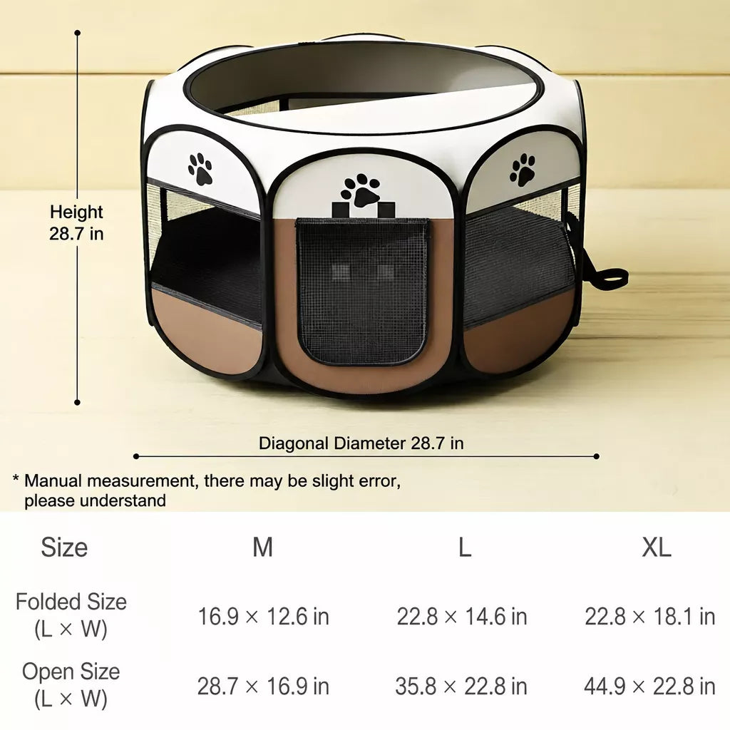 Foldable Octagonal Pet Tent for Cats & Dogs