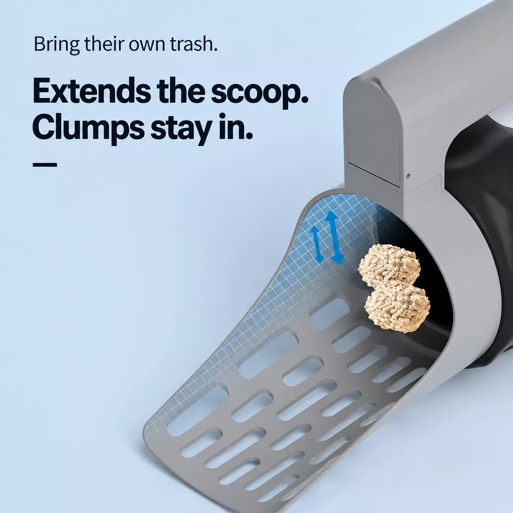 Cat Litter Scoop with Built-In Waste Bag Holder