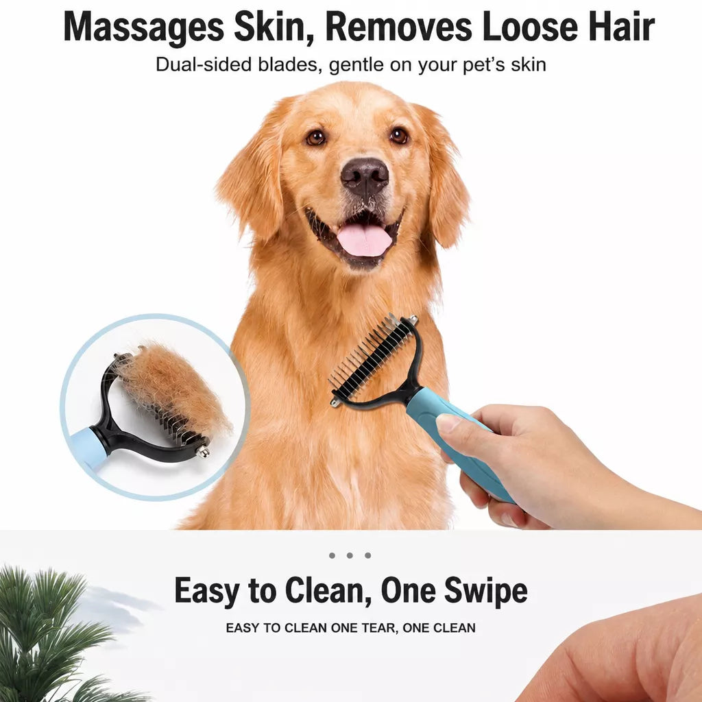 Dog & Cat Grooming Comb for Loose Fur and Tangles