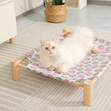 Wood-Frame Cot-Style Pet Bed with Polyester Cover