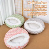 Enclosed Plush Pet Bed for Cats and Small Dogs