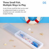Retractable Cat Wand Toy with Fish-Shaped Teaser