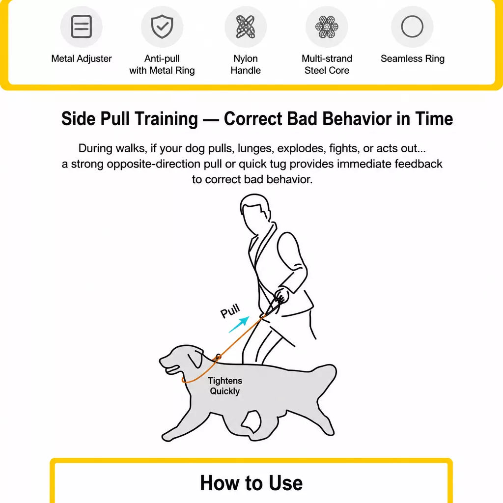 Steel Wire Dog Training Leash