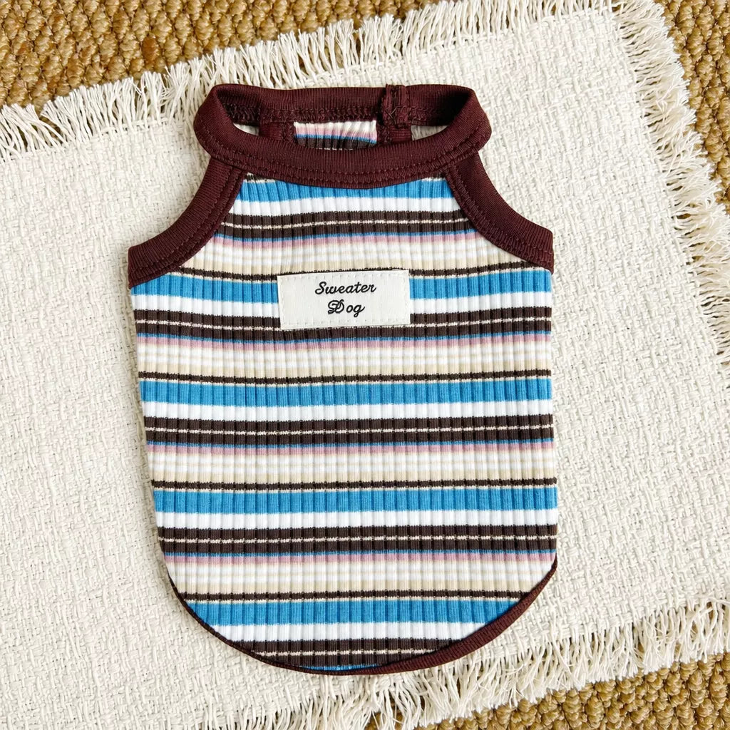 Summer Striped Cotton Pet Tank Top