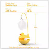 Interactive Wobble Cat Toy with Feather Teaser