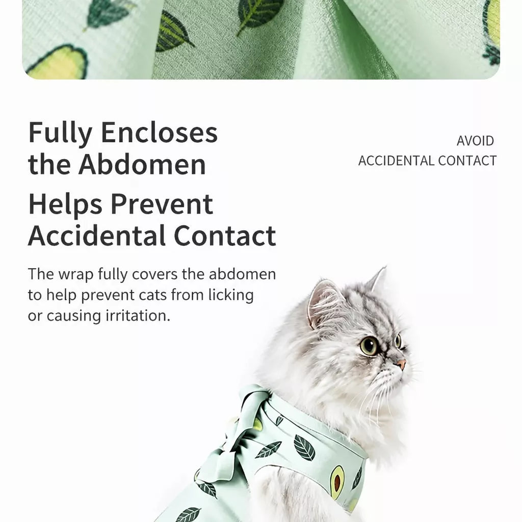 Cat Recovery Suit with Breathable Birdseye Mesh