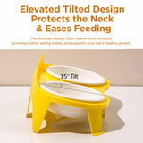 Elevated Double-Bowl Ceramic Cat Feeding Set