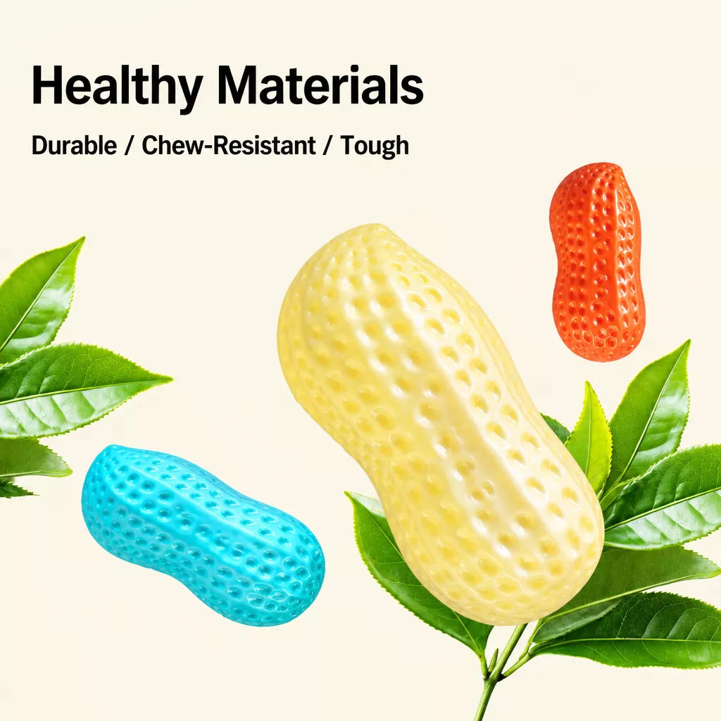 Squeaky Peanut-Shaped Dog Toy