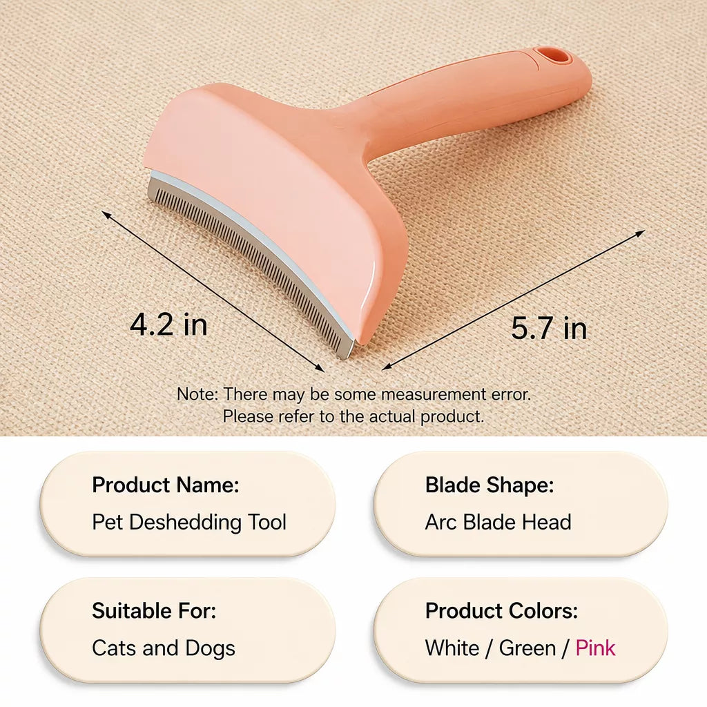 Curved Pet Deshedding Comb for Cats and Dogs