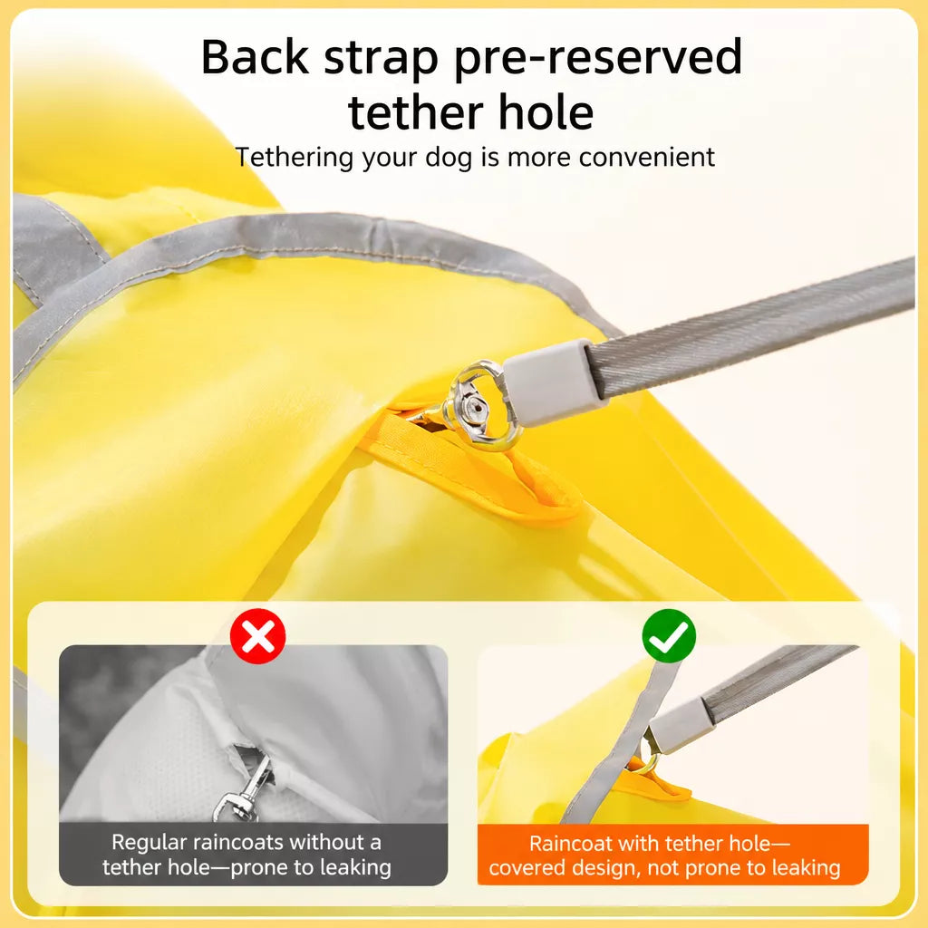 Dog Raincoat with Belly Coverage for Small to Medium Dogs