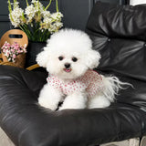 Red Polka-Dot Pet Dress with Leash Ring for Dogs and Cats