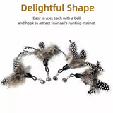 Detachable Feather Wand Cat Toy with Wooden Handle