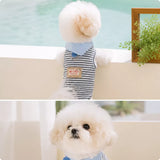 Striped Polo-Style Harness Vest for Small Dogs