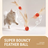 Cat Ball Toy with Feather Details