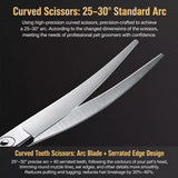 Pet Grooming Scissors Set for Trimming and Thinning