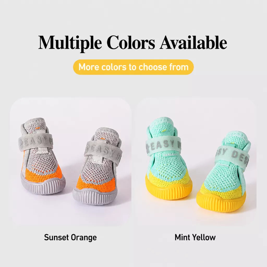 Nylon Knit Dog Shoes with Hook-and-Loop Closures