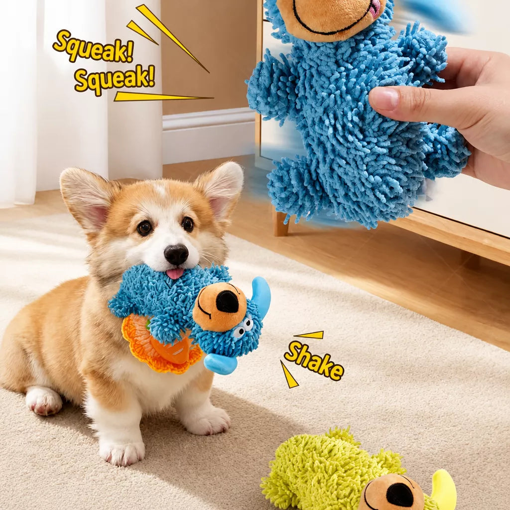 Squeaky Mop Dog Toy for Small and Medium Dogs