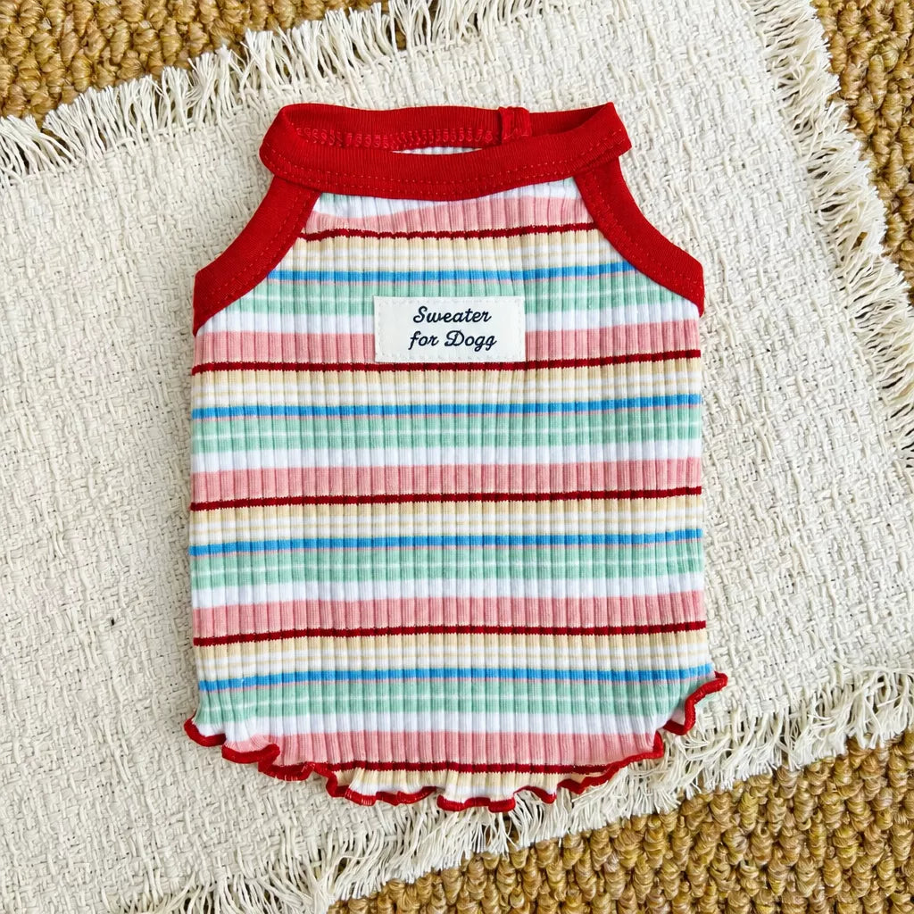 Summer Striped Cotton Pet Tank Top