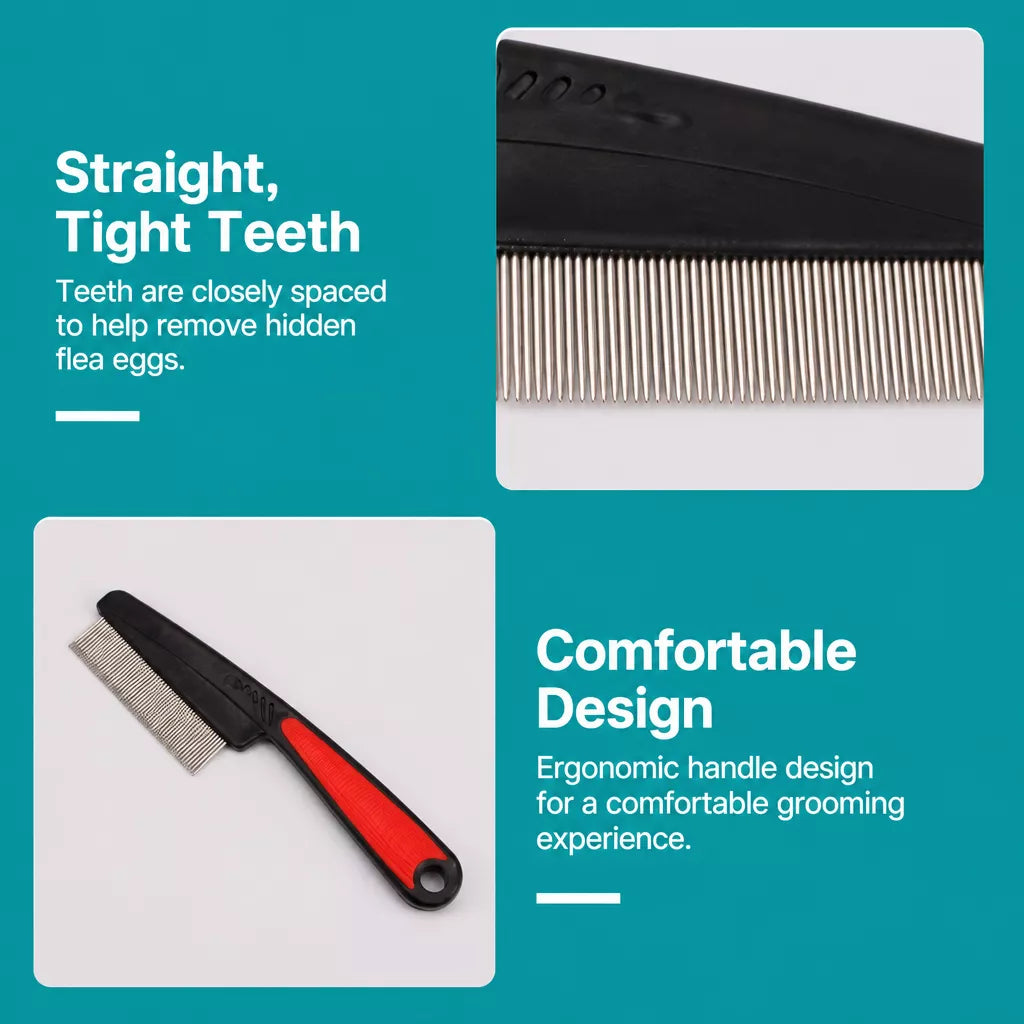 Fine-Tooth Flea Comb for Cats and Dogs