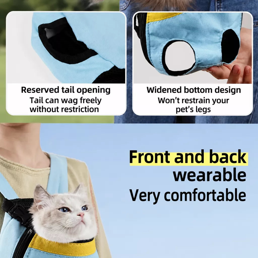 Breathable Pet Backpack Carrier for Cats and Small Dogs