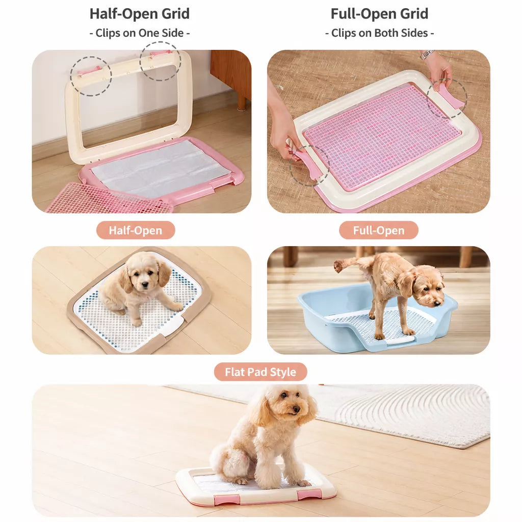 Flat Plastic Dog Potty Tray with Mesh Grate
