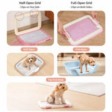 Flat Plastic Dog Potty Tray with Mesh Grate