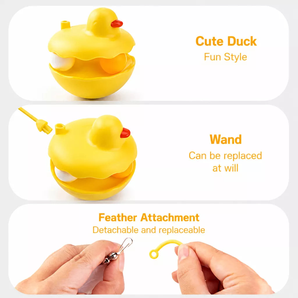 Interactive Wobble Cat Toy with Feather Teaser