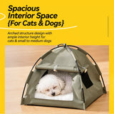 Semi-Enclosed Pet Tent Bed with Window for Small Dogs and Cats