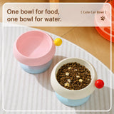Pet Food & Water Bowl with Low-Profile Non-Slip Base