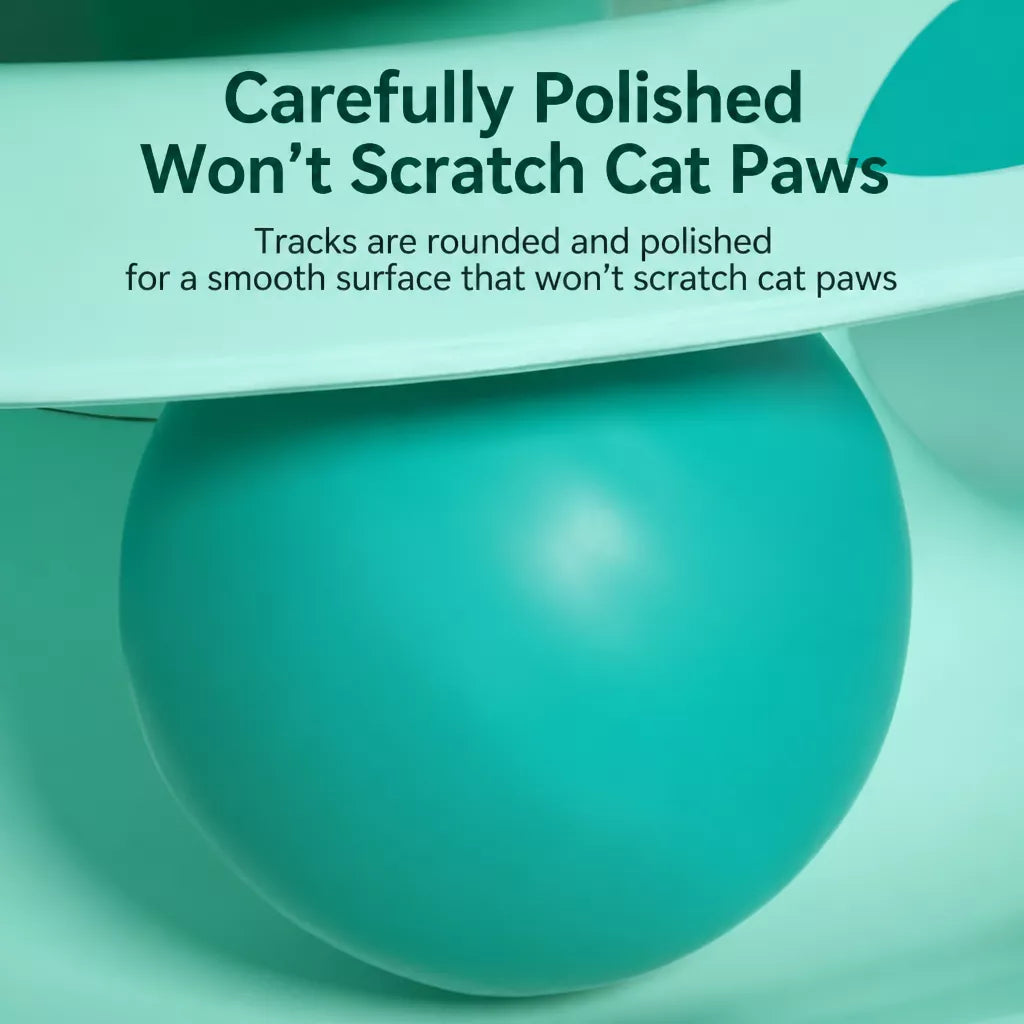 Cat Spinning Wheel Toy with Feather Wand and Play Balls