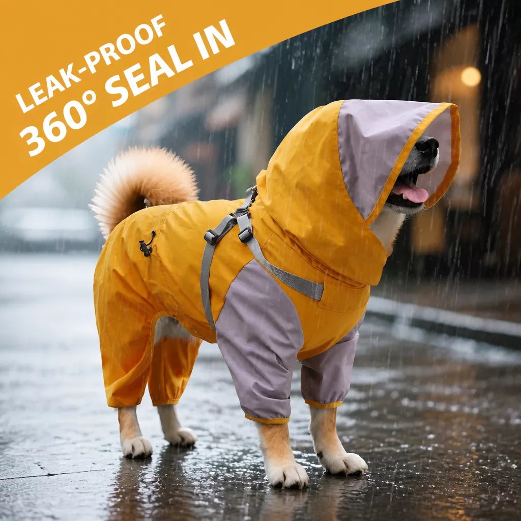 Four-Legged Waterproof Dog Raincoat