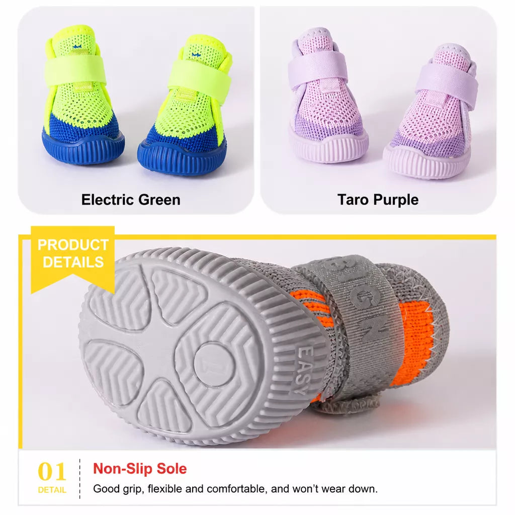 Nylon Knit Dog Shoes with Hook-and-Loop Closures