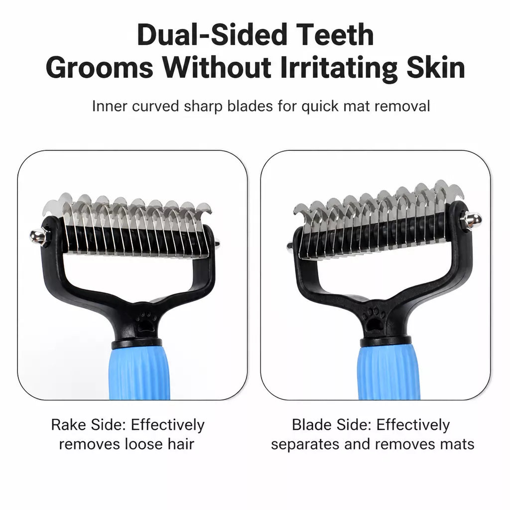 Pet Detangling and Deshedding Comb for Dogs and Cats