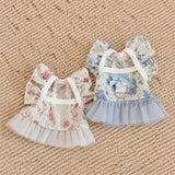 Floral Pet Dress with Leash Clip for Cats and Small Dogs