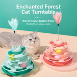 Cat Spinning Wheel Toy with Feather Wand and Play Balls