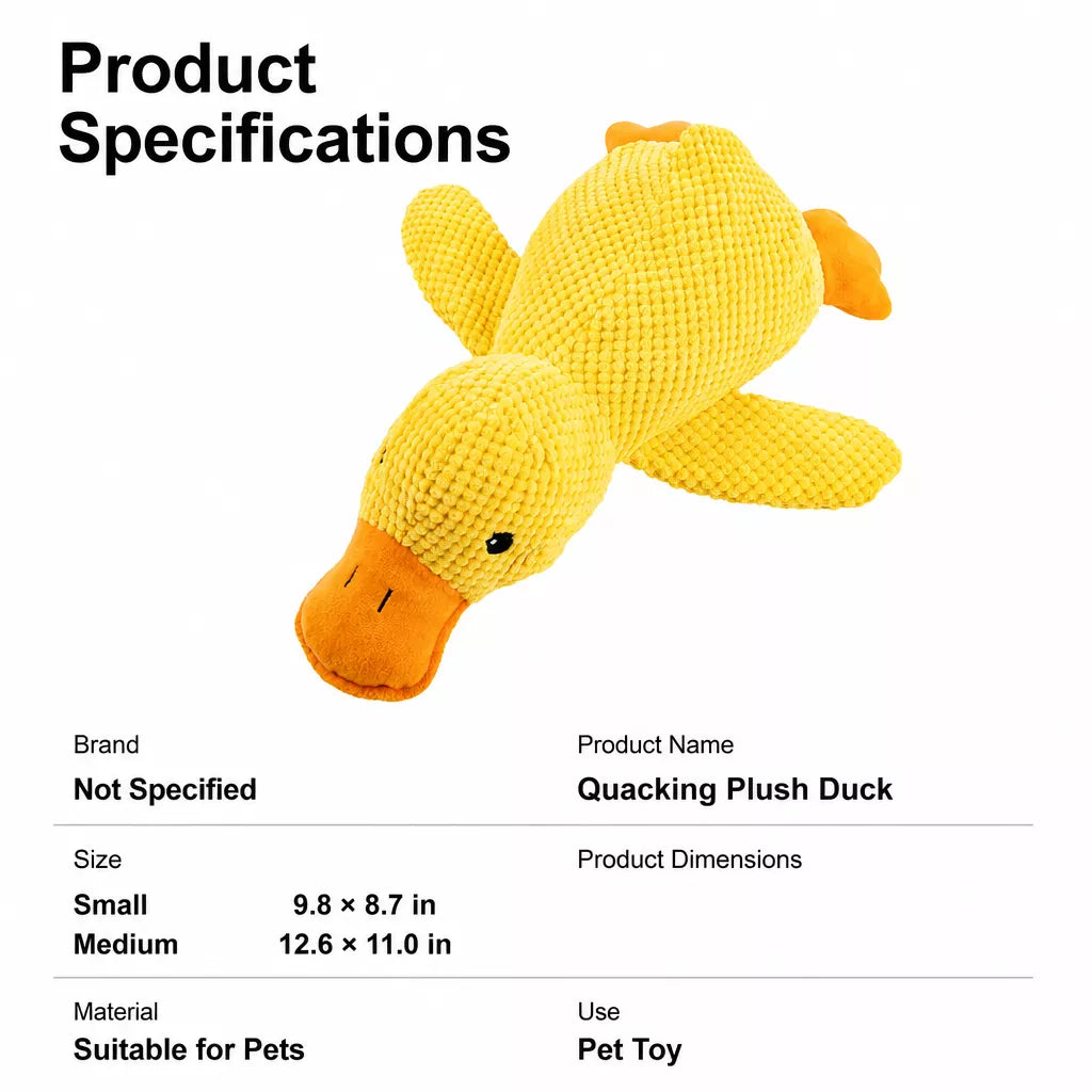 Duck Plush Cat Toy with Crinkle Paper and Catnip – Small or Large