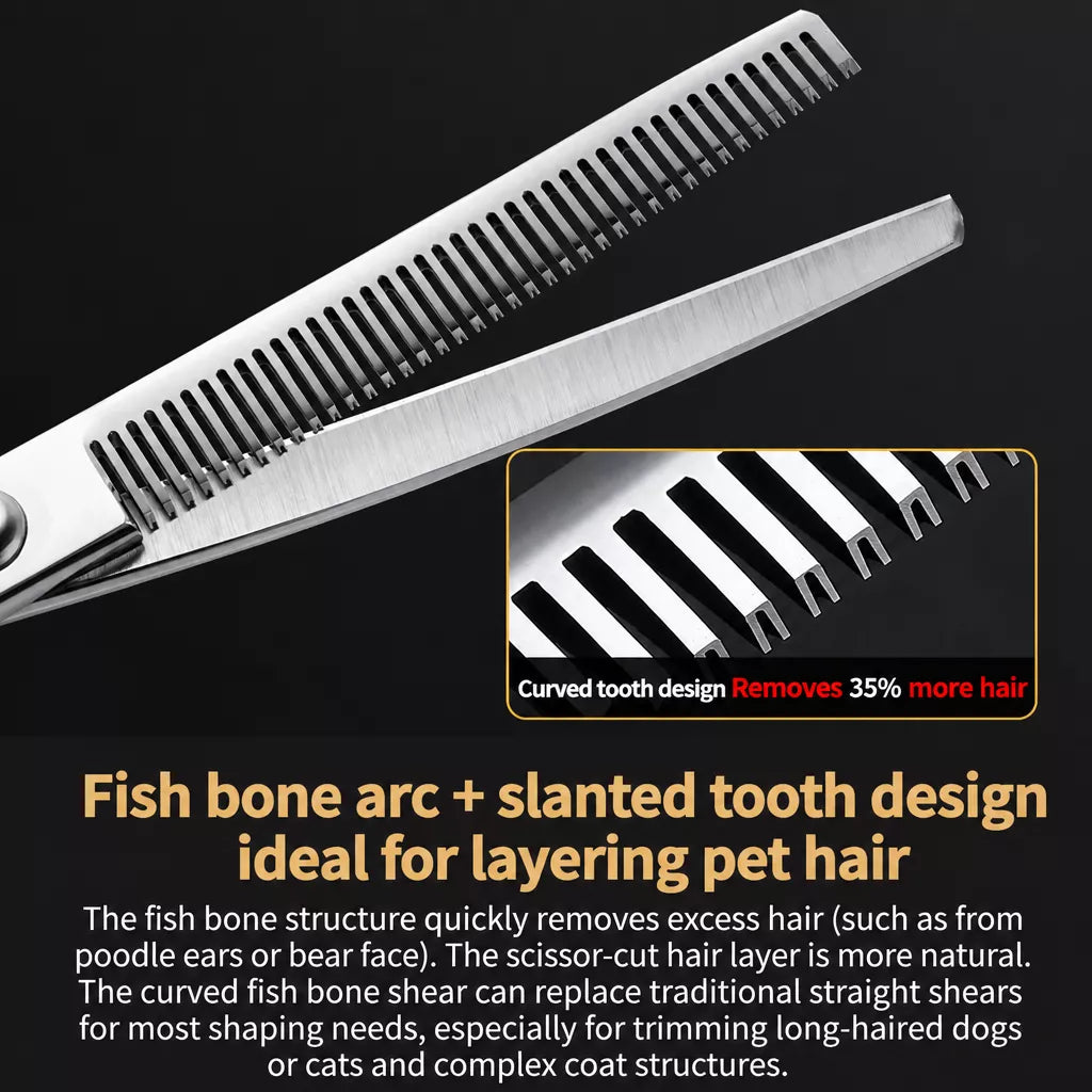Pet Grooming Scissors Set for Trimming and Thinning