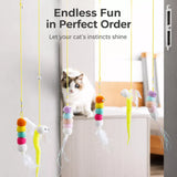 Hanging Feather Cat Teaser Toy with Elastic Cord
