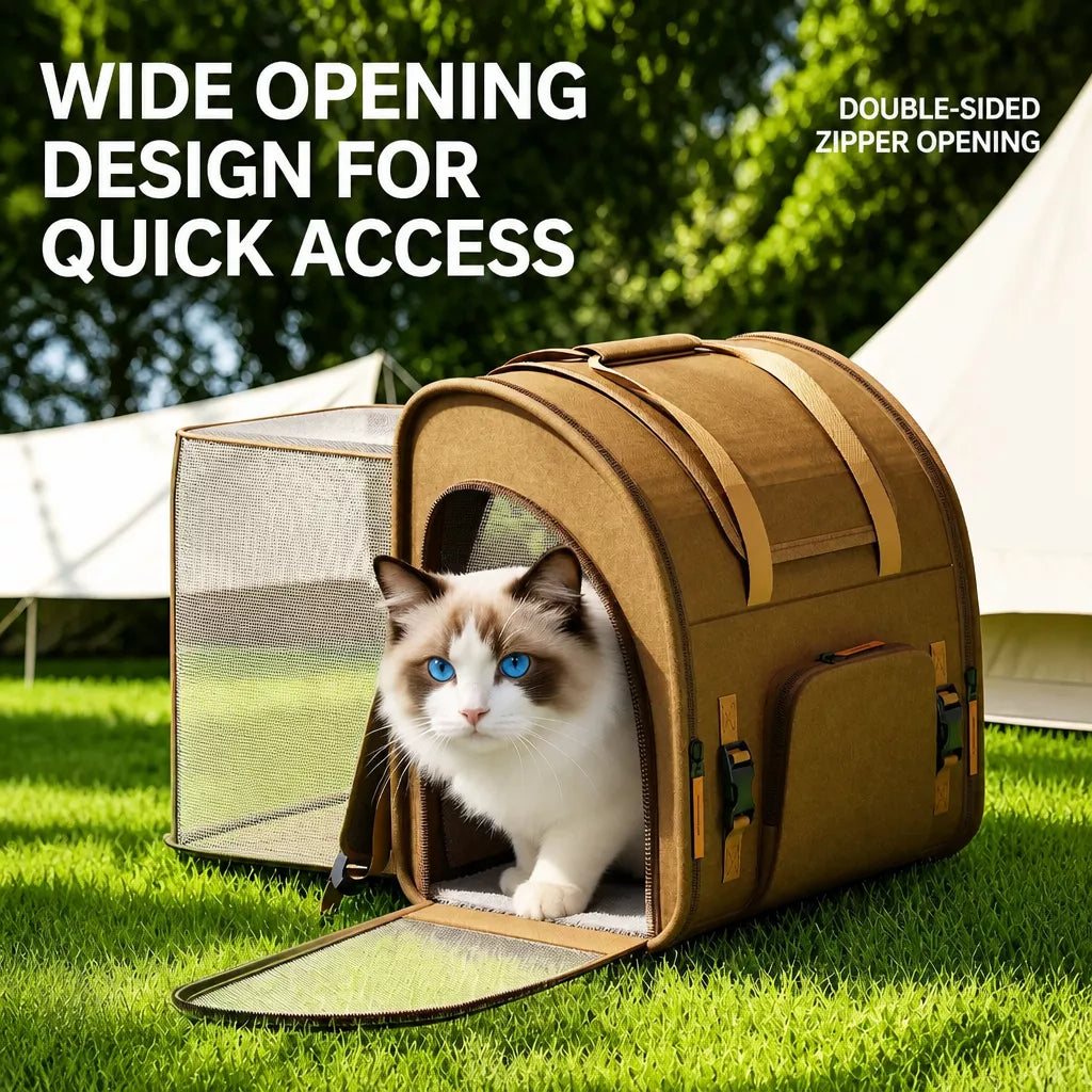 Expandable Cat Carrier Backpack with Ventilation