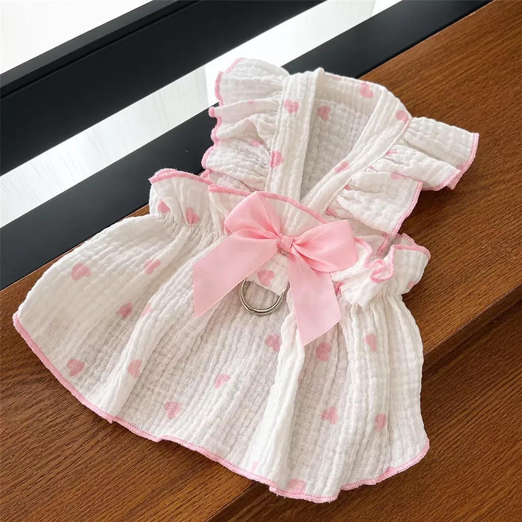 Lightweight Cotton Pet Dress for Small Dogs and Cats