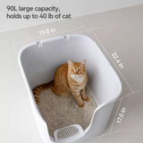 Large Semi-Enclosed Cat Litter Box