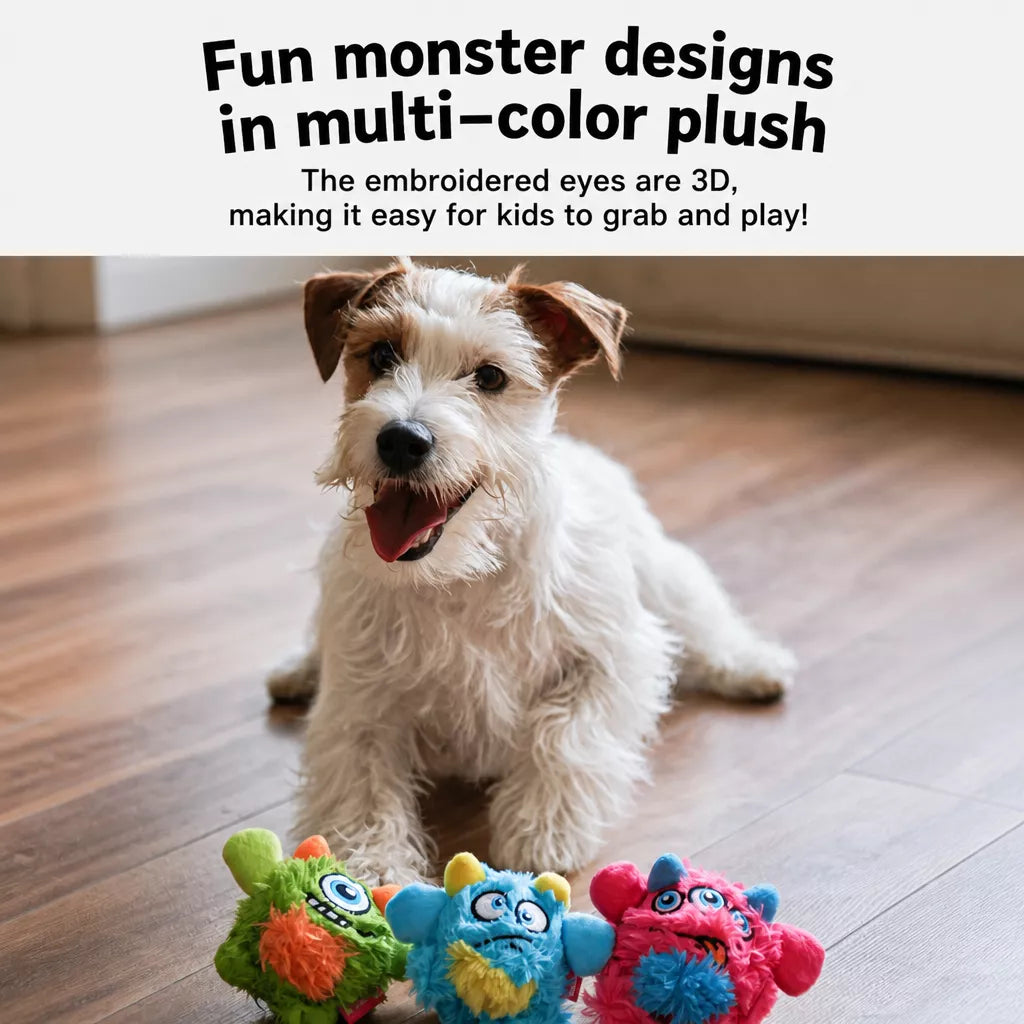 Monster Dragon Egg Squeaky Plush Dog Toy for Small & Medium Dogs