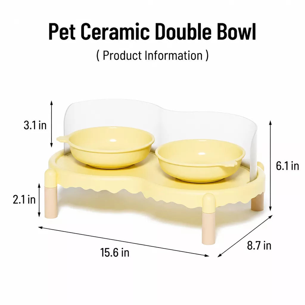Elevated Ceramic Pet Bowl Stand for Cats and Dogs