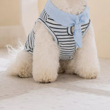 Striped Polo-Style Harness Vest for Small Dogs
