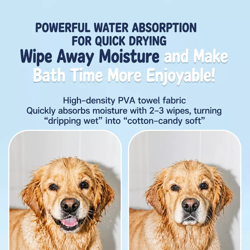 PVA Pet Bath Towel for Dogs and Cats