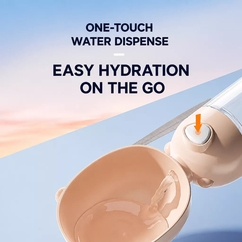 Portable Dog Water Bottle with Built-In Drinking Cup for Walks